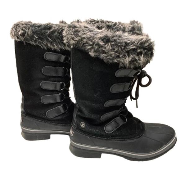Northside Size 7 Black Suede Winter Boots with Faux Fur and 3M Insulate - Picture 2 of 6